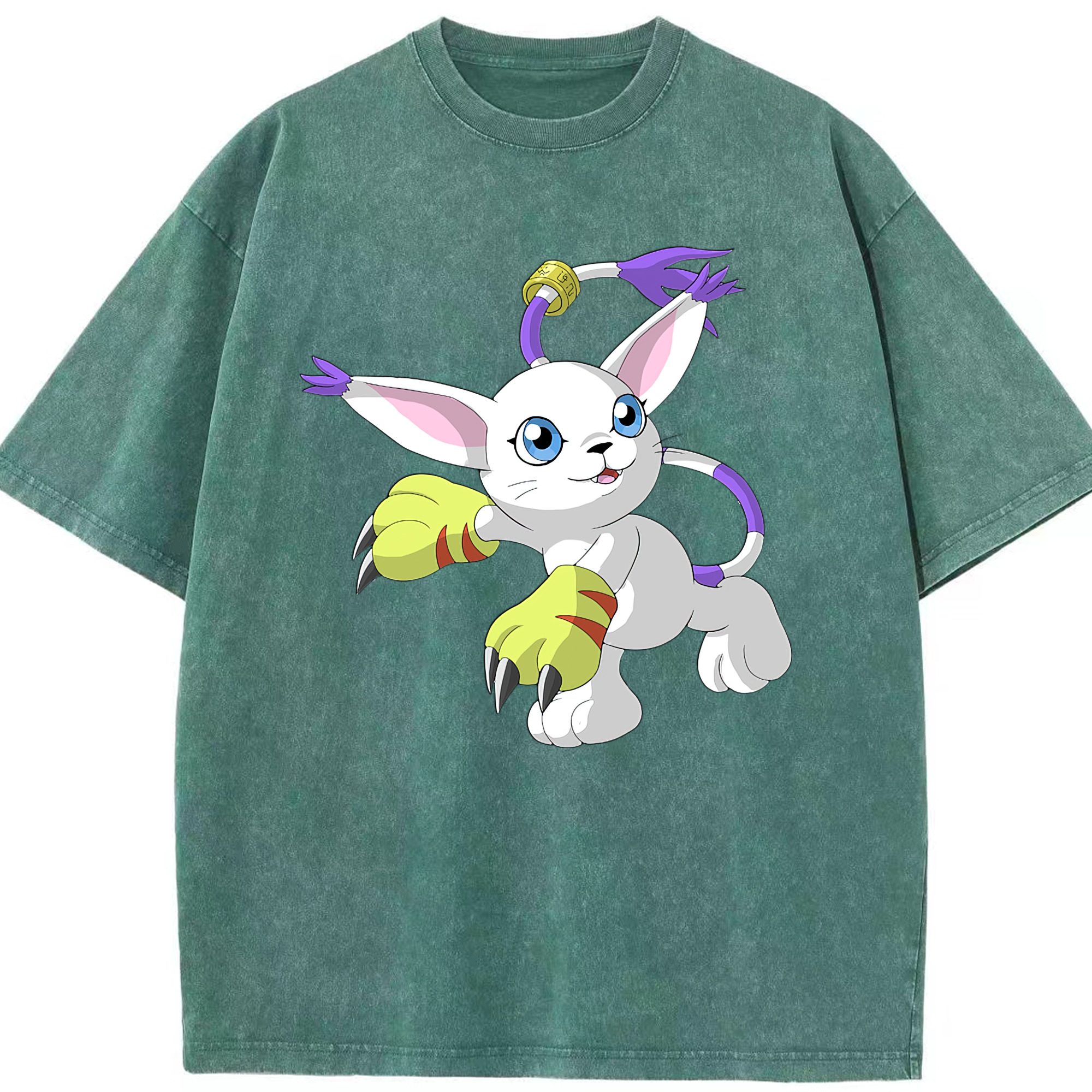 （画像用） Digimon デジタルモンスター/デジモン 綿100% ヴィンテージ風 半袖Tシャツ（フロントプリント）